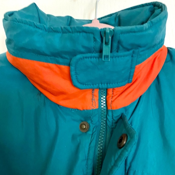 Vintage Miami Dolphins L Puffer Jacket Full Zip Old Logo NFL Game Day 80s - Picture 11 of 15